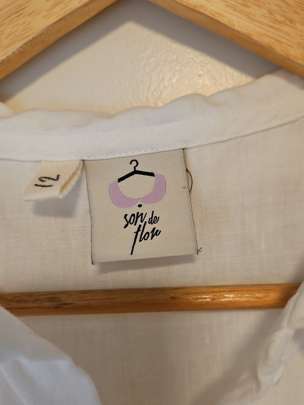 Son de Flor Classic Linen Dress – White Magnolia - Picture 3 of 4